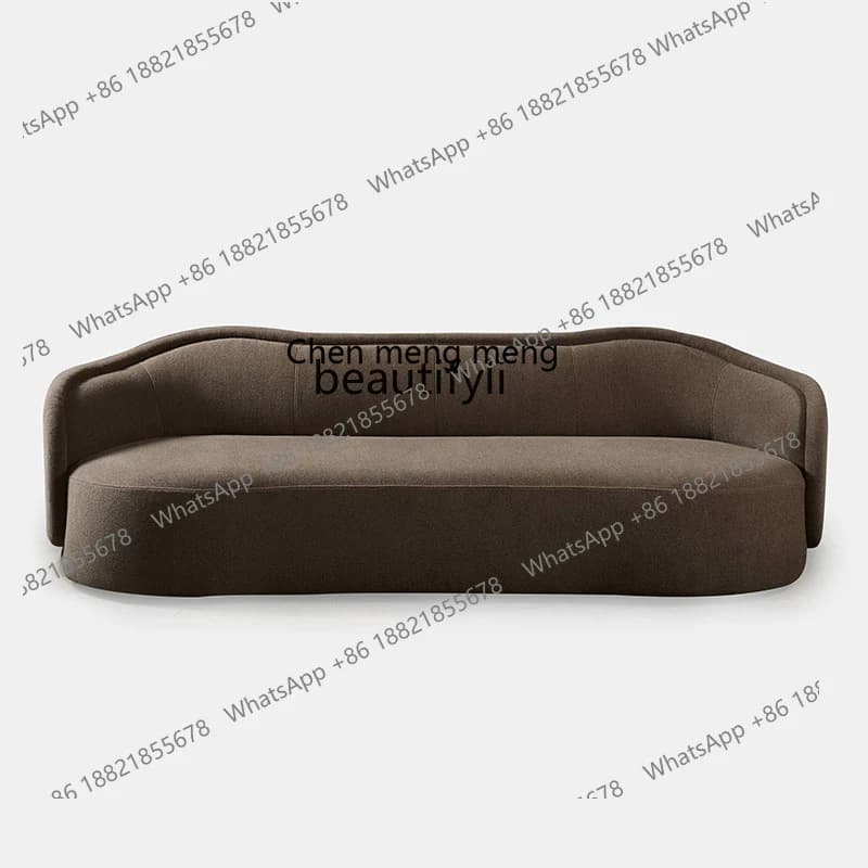 Retro Chic Style Fabric Sofa Nordic Simple Living Room Light Luxury Modern Straight Floor