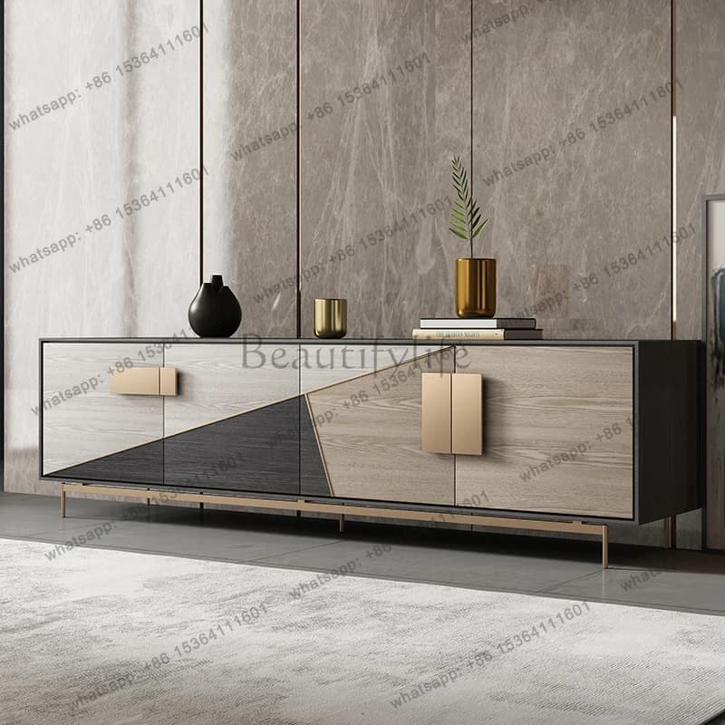 Modern villa light luxury living room floor cabinet Nordic bedroom storage side cabinet