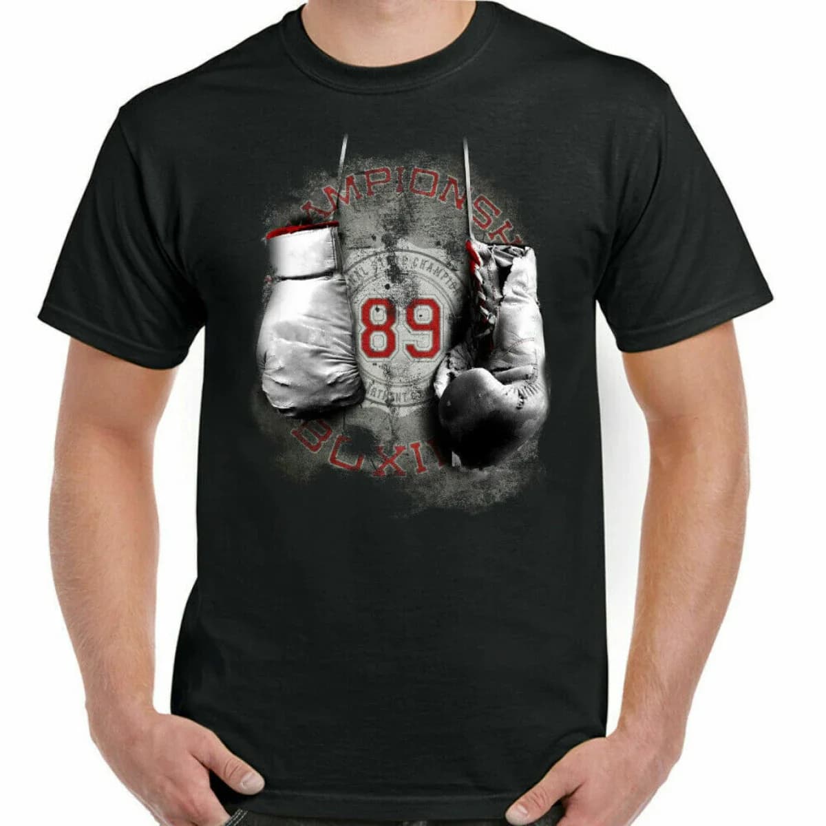 89 boxing man boxer t shirt mma fighting training top gym combat gloves