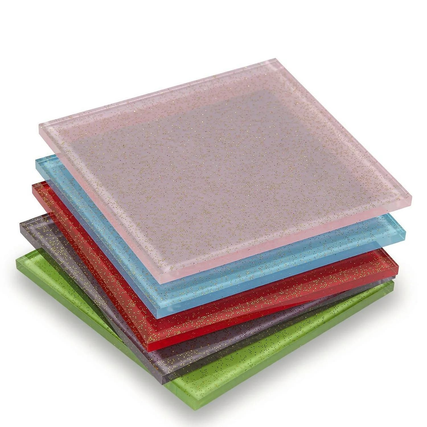 Full Set of 2-Sided Holographic Transparent Shiny Acrylic Sheets PMMA 3.0mm Thick 6 Colors for Decorations DIY Craft