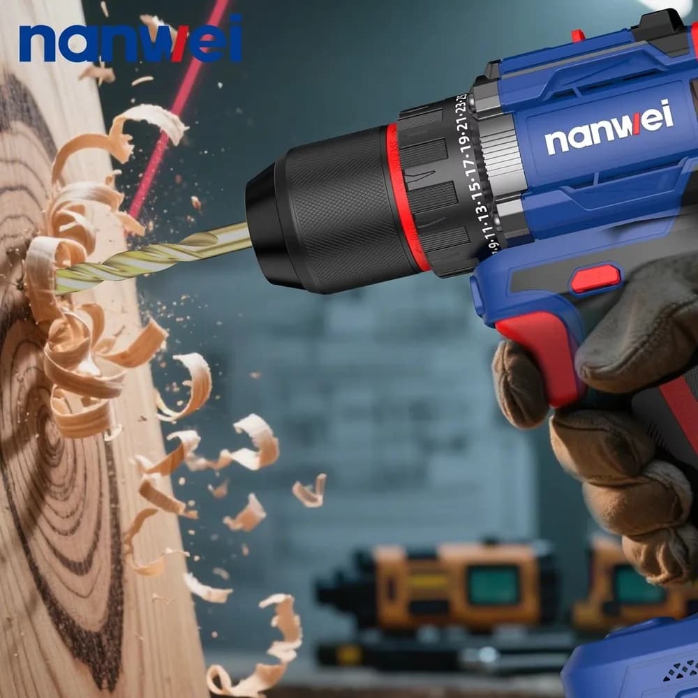 20V Lithium Battery Cordless Electric Drill Brushless Power Drilling Machine Tools Combo Set for Home DIY