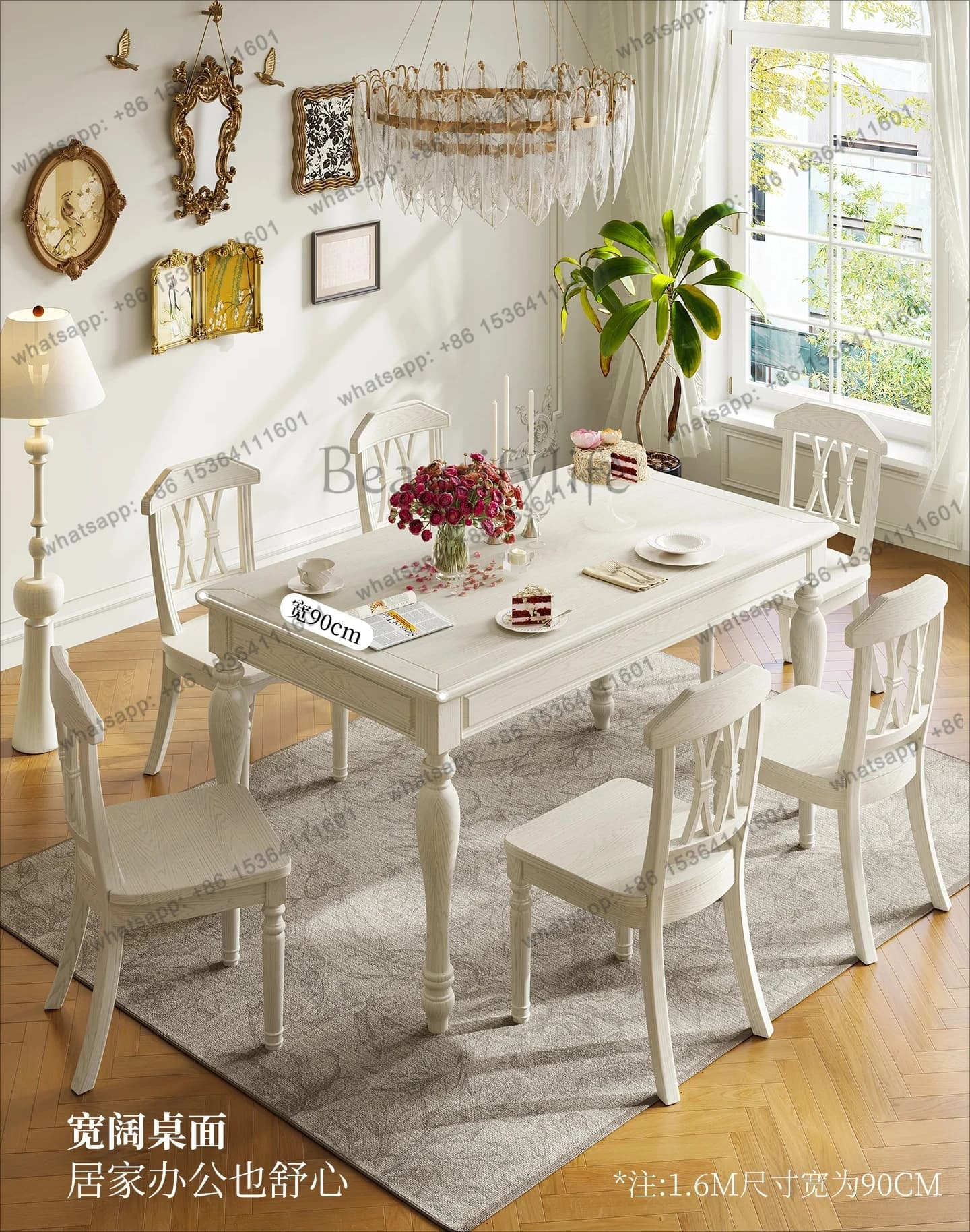 Dining Table Household Solid Wood Dining Table and Chair Combination Small Apartment Restaurant Dining Table