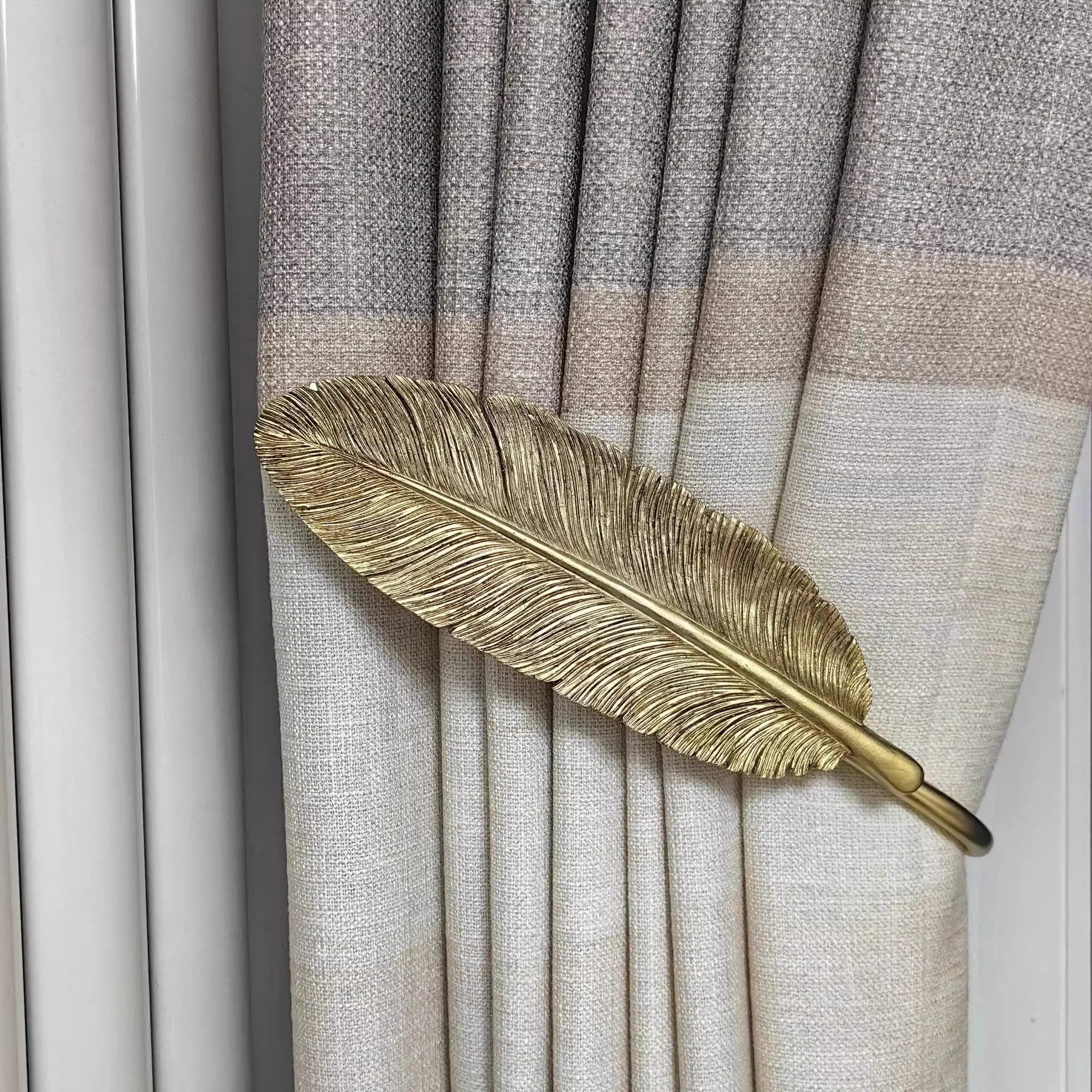 1 Pair of Creative Nordic Style Tree Leaf Shaped Curtain Hooks, Tie Free Retro Decorative Wall Hooks, Living Room Villa Curtain