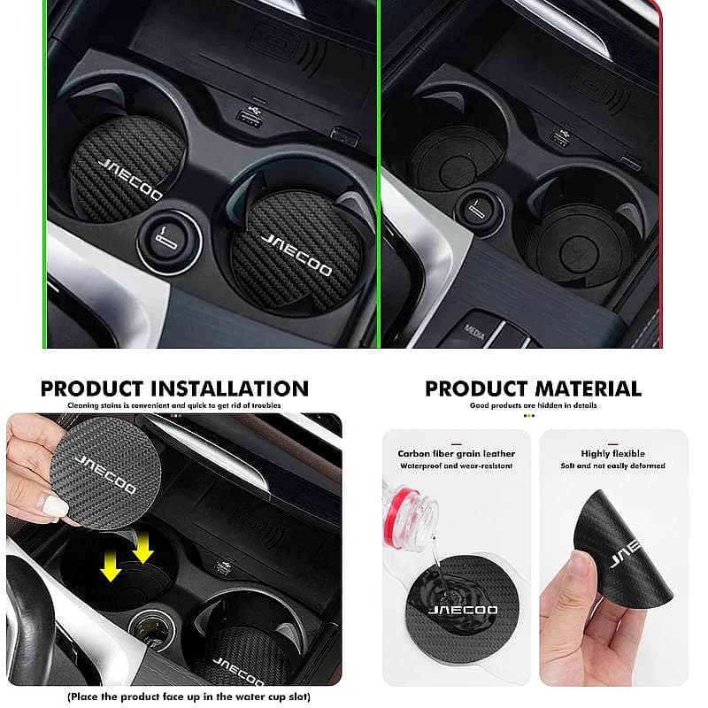 Car Modified Non-Slip Cup Holder Carbon Coaster For JAECOO J5 J6 J7 J8 OMODA C5 C7 C9 Omoda7 Interior Accessories