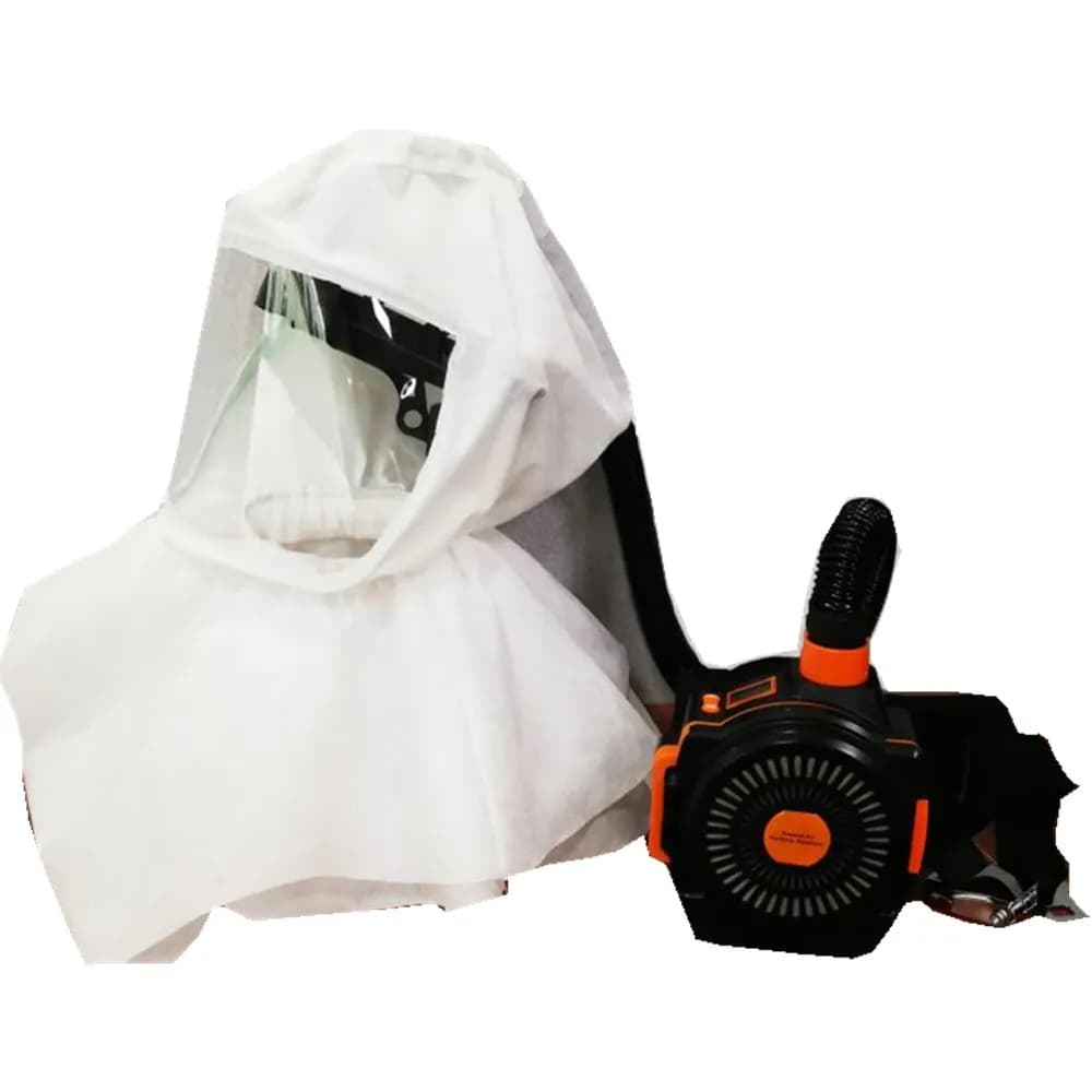 Adjustable Stock Grinding Powered Air Purifying Hood Rechargeable Lithium Battery Full Face Protection -Epidemic Respirator