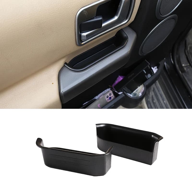 For 04-09 Land Rover Discovery 3 ABS black Car Door Storage Box Phone Tray Modification accessories