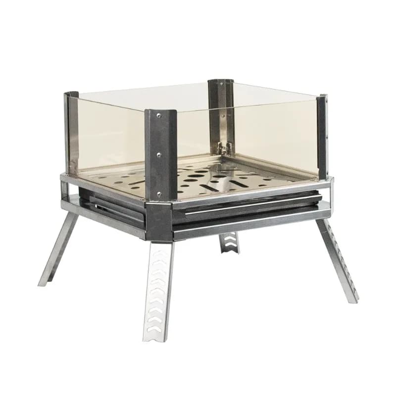 Glass-ceramic camping outdoor heating barbecue grill