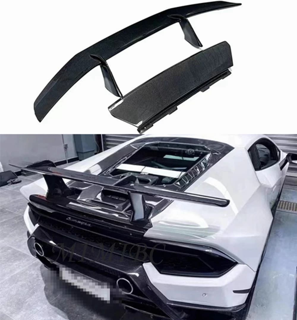 Real Carbon Fiber Rear Trunk Duck Spoiler Wing For Lamborghini Huracan LP580 LP610 FRP P Style Rear Trunk Spoiler FRP