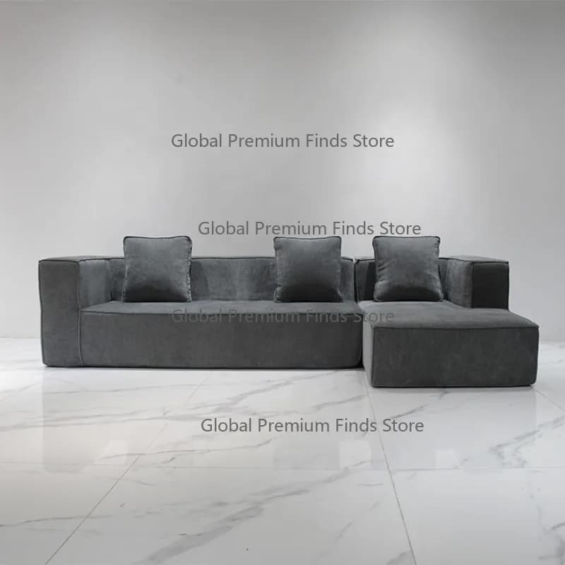 Modern Design Dark Grey Foam Sofa Set High Density Fabric Compression Vacuum Compress for Villa Apartment School Hospital Mall