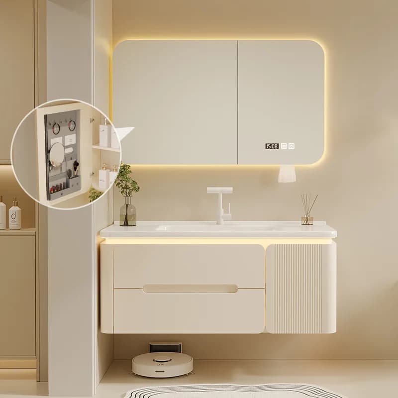 Luxury Bathroom Vanity with Ceramic Sink Vanity Small Closet Drawer Under The Multipurpose Plastic Wardrobe Narrow Furniture