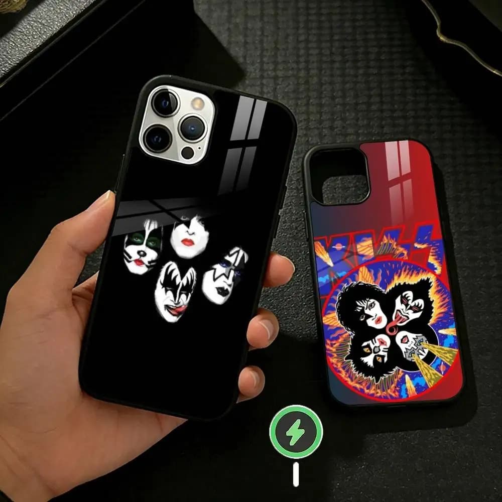 band rock Band K-Kiss Phone Case For iPhone 17 16 15 14 13 12 Pro Max Plus for Mirror Wireless Magnetic Cover