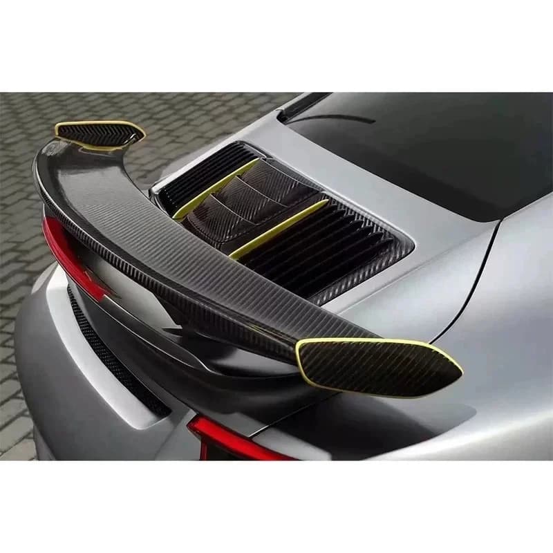 For    carbon fiber Tail fins Rear Trunk Spoiler Guide Wing Rear Wing diverter Car Accsori body kit