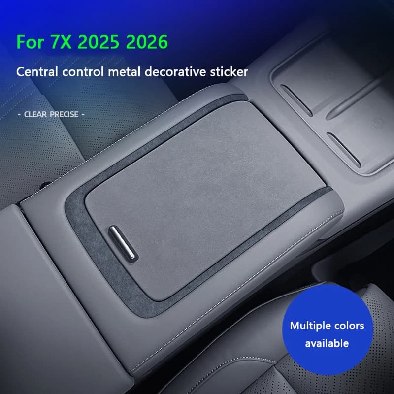 For ZEEKR 7X 2025 2026, Suede Center Control Sliding Cover Panel Ultra-thin Interior Decorative Sticker Protection Accessories