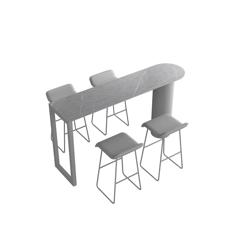 LMM slate island table integrated modern and simple small apartment home bar, table and chair combination