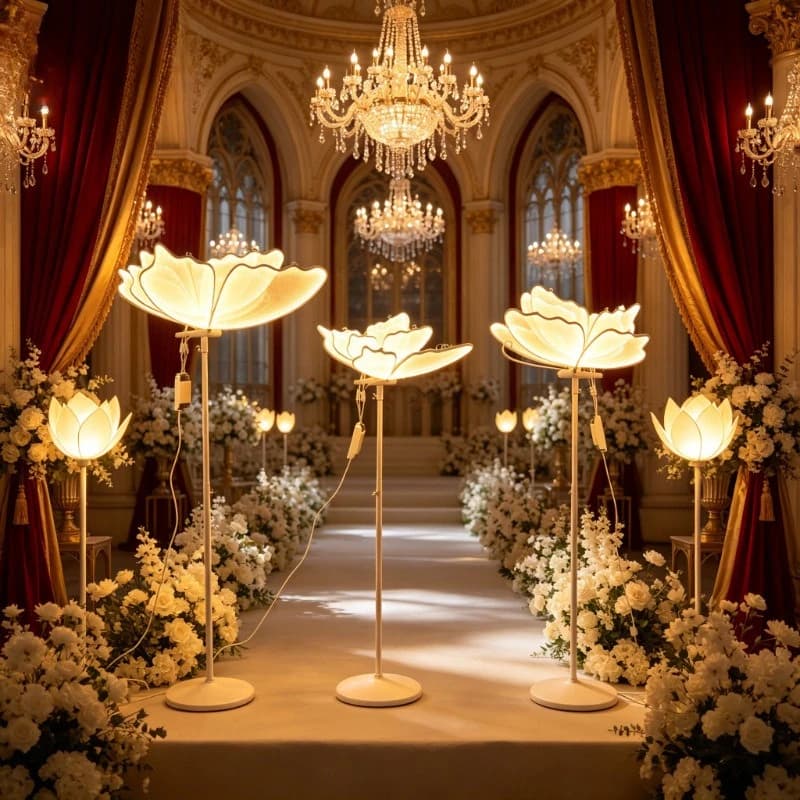 Flower modeling new wedding props luminous roses road guide and chandelier wedding ornaments creative decorative lamps