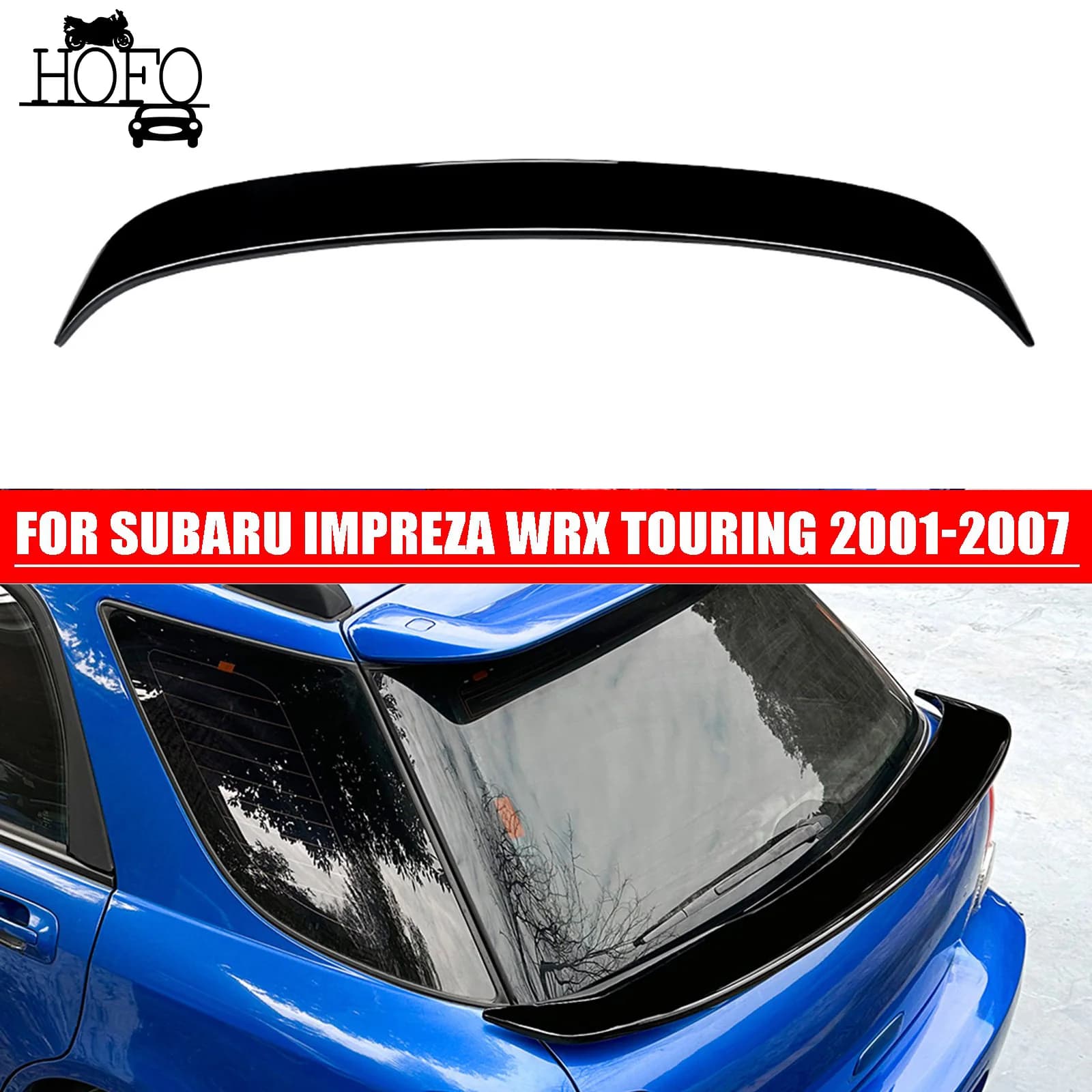 For Subaru Impreza WRX Touring 2001-2007 Rear Trunk Spoiler Lip Middle Wing