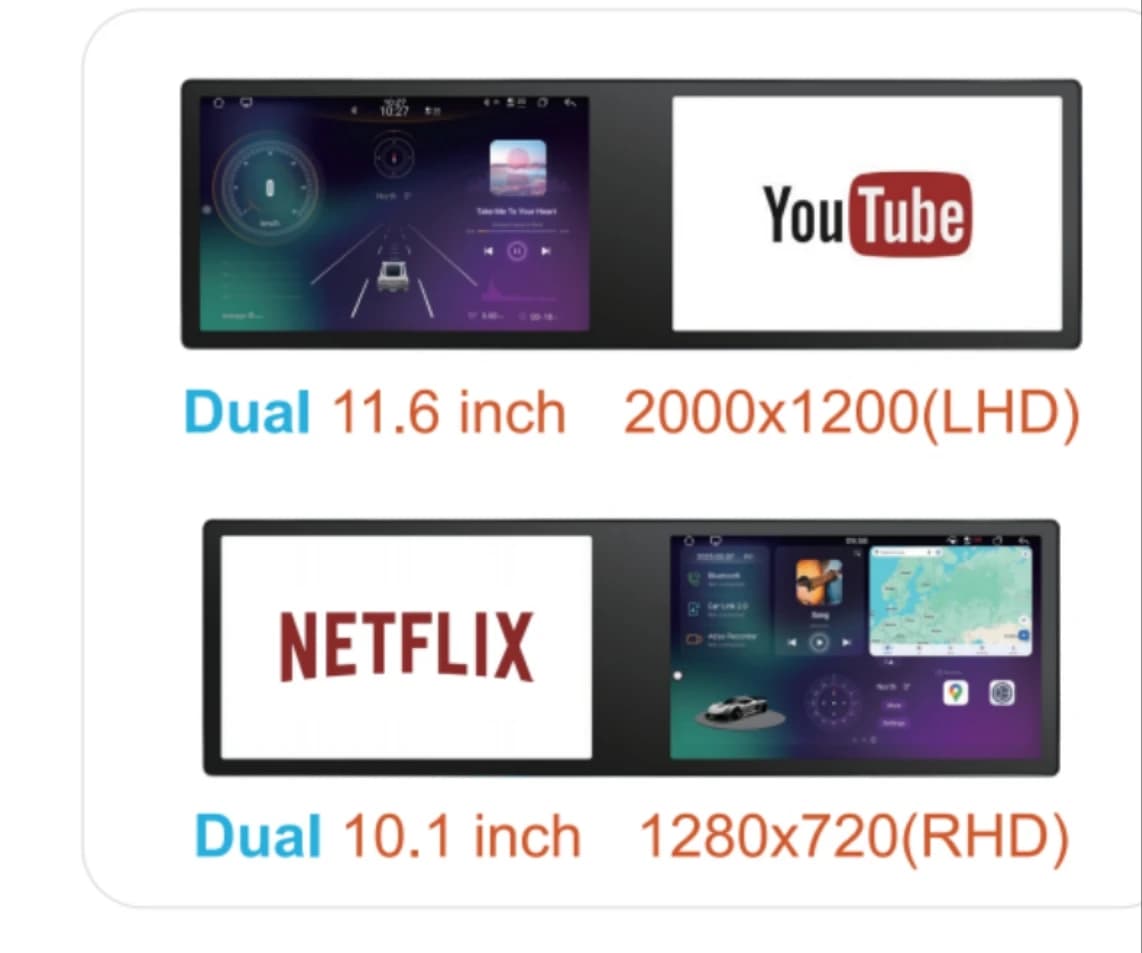Dual Screen Universal Car Radio DVD Player With Carplay & Android Auto Dual Screen Car Dvd Player