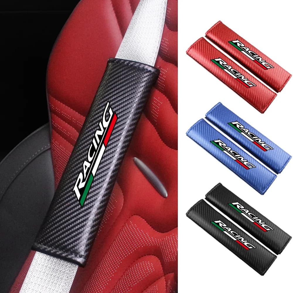 Carbon Fiber Racing Car Seat Belt Cover Seatbelt Shoulder Strap Protector Pads For Lancia Ypsilon Kappa Delta 3 Thesis Phedra