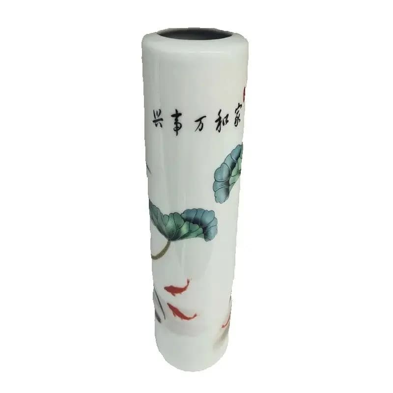 Pastel Mandarin Ducks Lotus Flowers Pattern Porcelain Vase Antique Decorative China Collectible Ornament