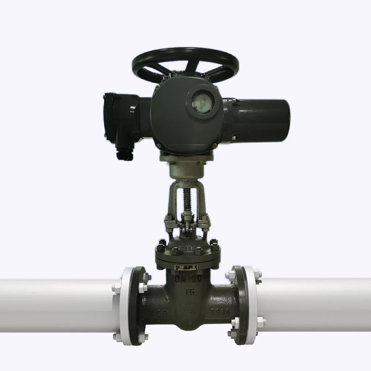 Double Flange On/off Type Electric 4 Inch Gate Valve Carbon Steel 150LB 300LB 380V DN100 Multi-turn Motorized Electric Actuator