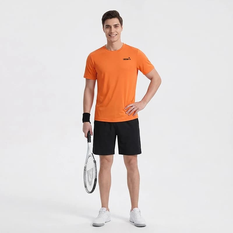 LUCEN Quick Drying Men's Running T-shirt Fitness Sports T Shirt Gym Training Tee Breathable Jogging Casual Sportswear Unisex Top