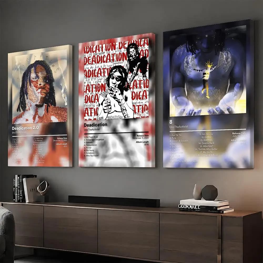 U-UnoTheActivist Music Album Painting Calligraphy HD Modern Style Inner Frame Canvas Poster Bedroom Room Hallway Wall Art Decor