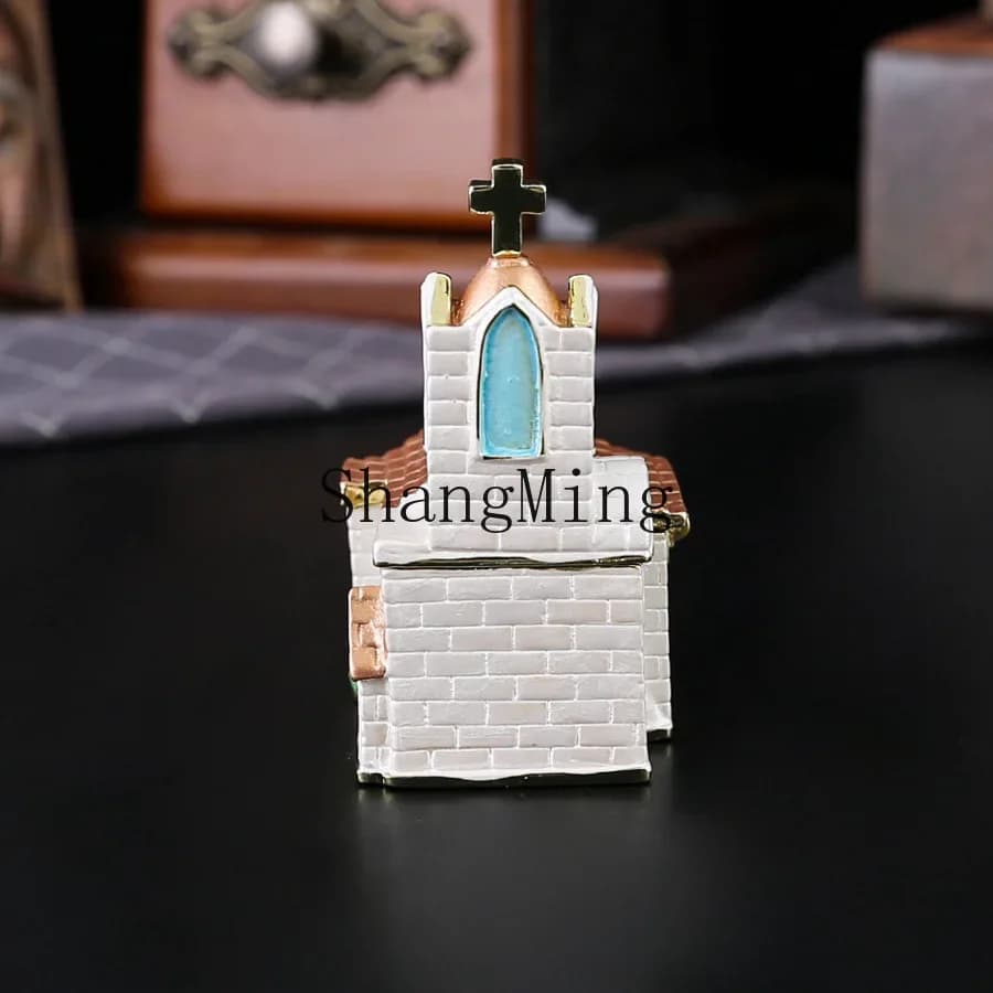CLL villa jewelry box flip anti-oxidation home ring box decorative enamel handicraft jewelry box