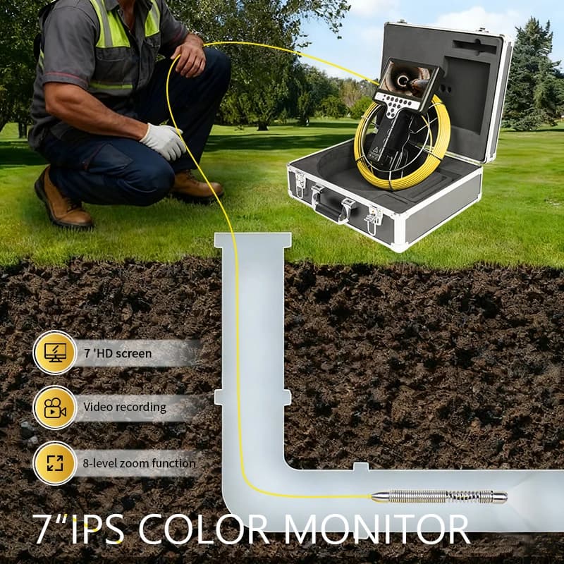 Handheld Design M/FT Counter 14mm Chimney Inspection Camera Pipeline Plumbing Drain Camera Pipe Inspection Sewer Camera