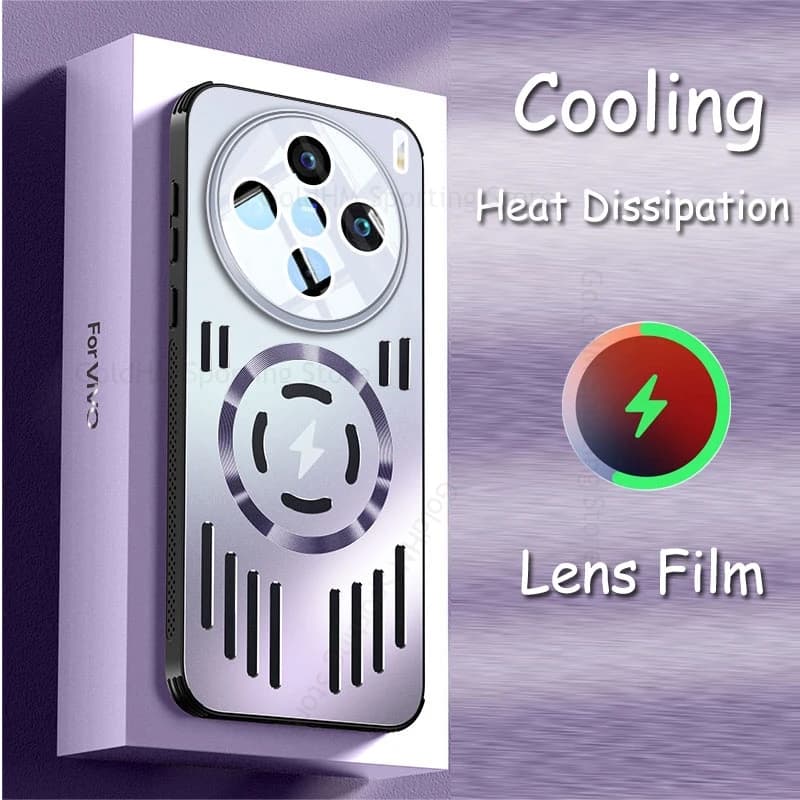For VIVO X300 Ultra X300FE Cooling Heat Dissipation Case For Vivo X300S X200 Ultra X100S X300 X100 Pro Magnetic Lens Film Cover