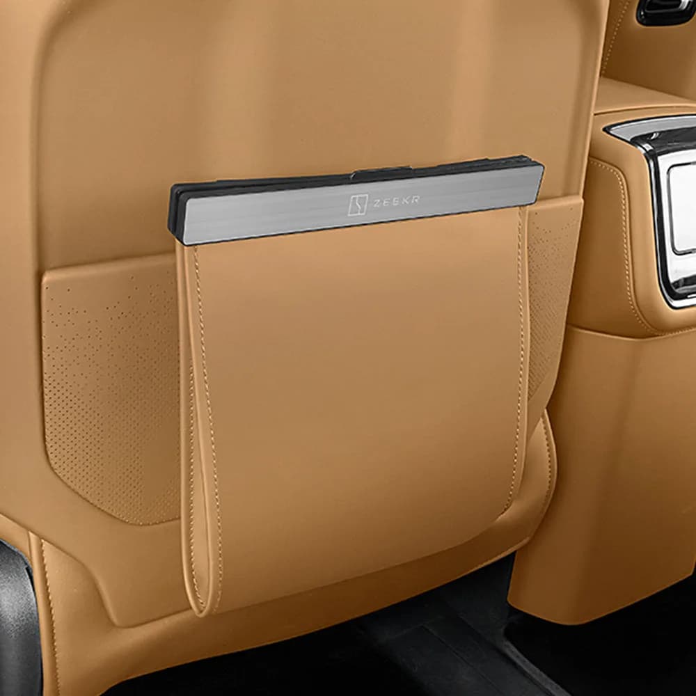 Garbage Bag With Light For ZEEKR 9X 2025 2026 Car Modification Accessories Leather Storage Bag On The Back Of The Seat