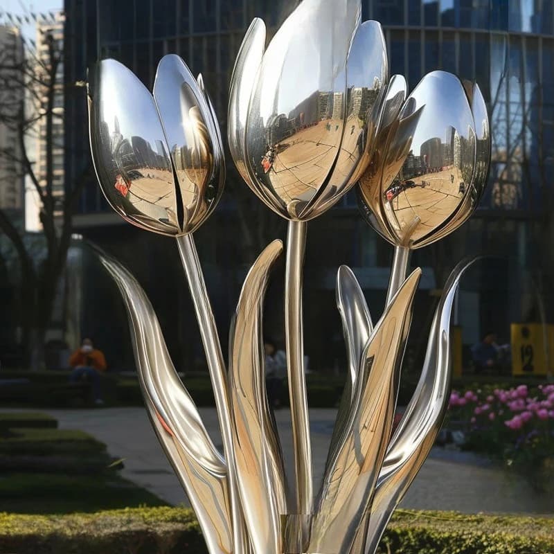 Large Custom Simulation Rose Creative Metal Hollow Glow Flower Mesh Red Punch Card Photo Stainless Steel Sculpture