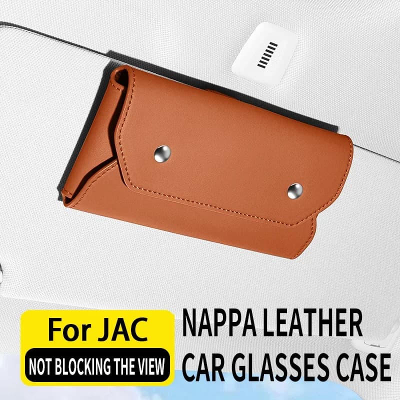 For JAC RF8 E30X S3 Shuailing T6 T8 N200 N90 N190 E50A Sunray Napa Leather Sun Visor Sunglasses Holder Clip Glasses Storage Box