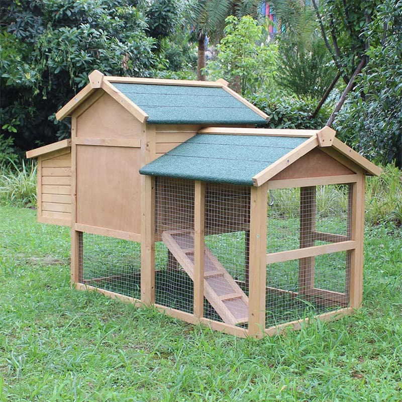 Large Outdoor Door Removable Waterproof Animal Pet House Wooden Bunny Hutch Rabbit House Cage Wooden Chicken Coop with Ladder