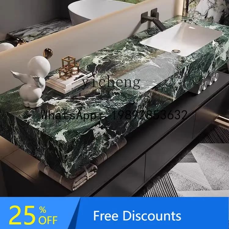 bathroom cabinet rock slab seamless splicing washbasin toilet washbasin cabinet combination