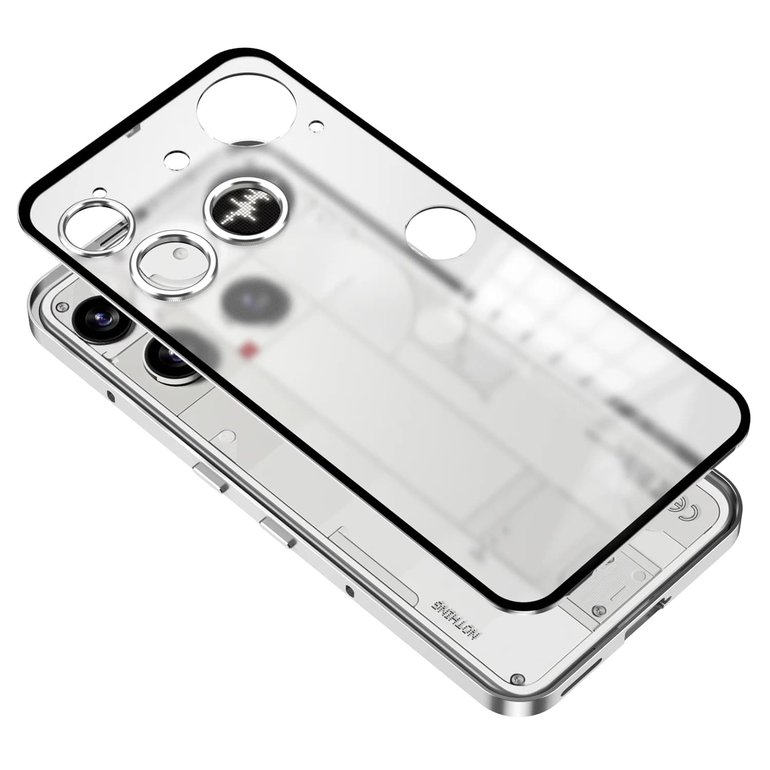 Frosted Matte Back Metal Case for Nothing Phone 3, Snap Button Frame, Shockproof Anti-Drop, Camera Guard, Precision Fit