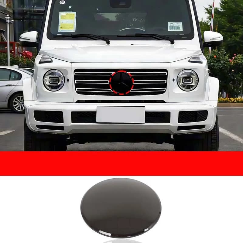 Front Smoked Emblem Cover Trim Front Badge Cover Sticker For Mercedes‑Benz G‑Class W463 W463A W465 2019-2026 Car Accessories
