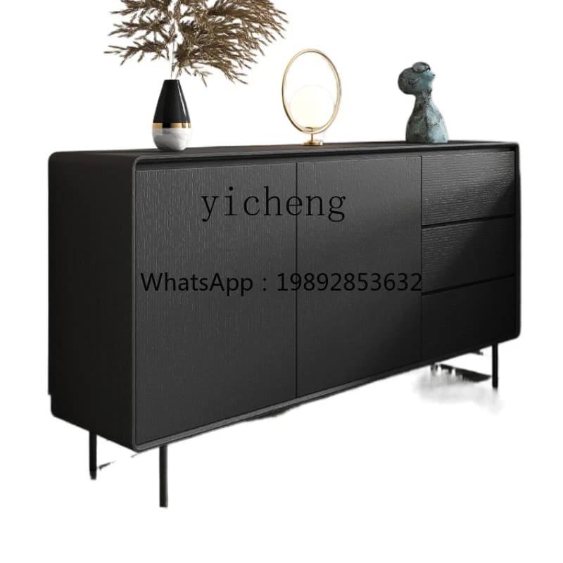 ZZ XL Minimalist Solid Wood Sideboard Wall-Mounted High Cabinet Living Room and Kitchen Storage Hallway Storage Cabinet