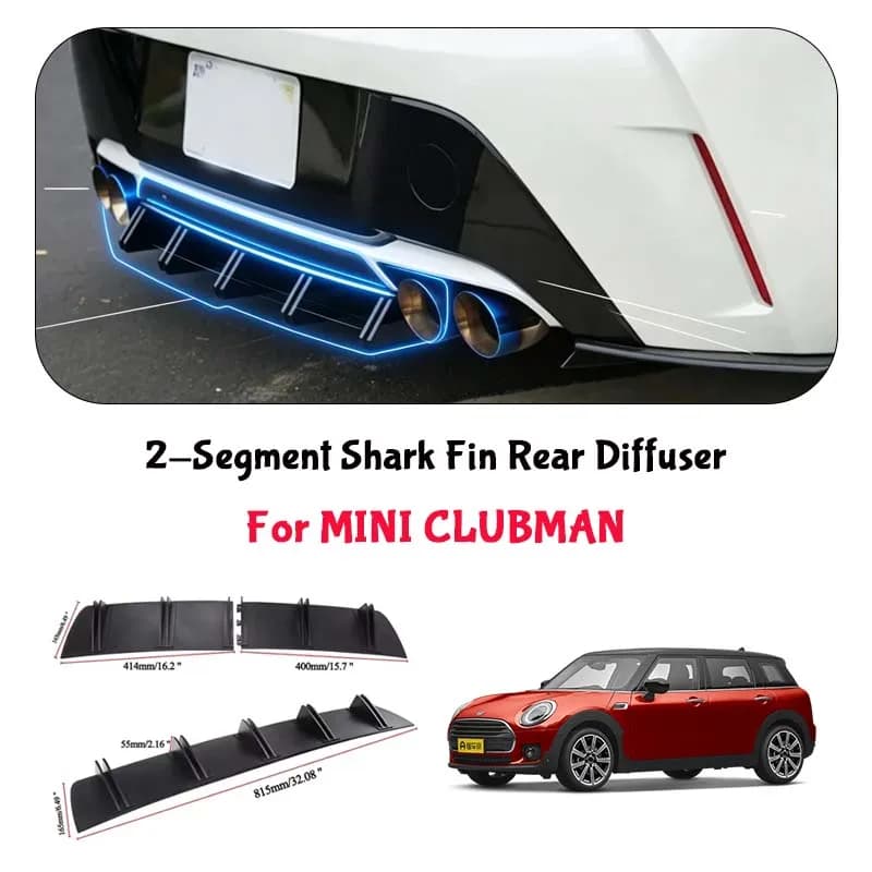 For MINI CLUBMAN Shark Fin Rear Diffuser Split Chassis Spoiler Auto Aerodynamic Parts Aerodynamic Modification