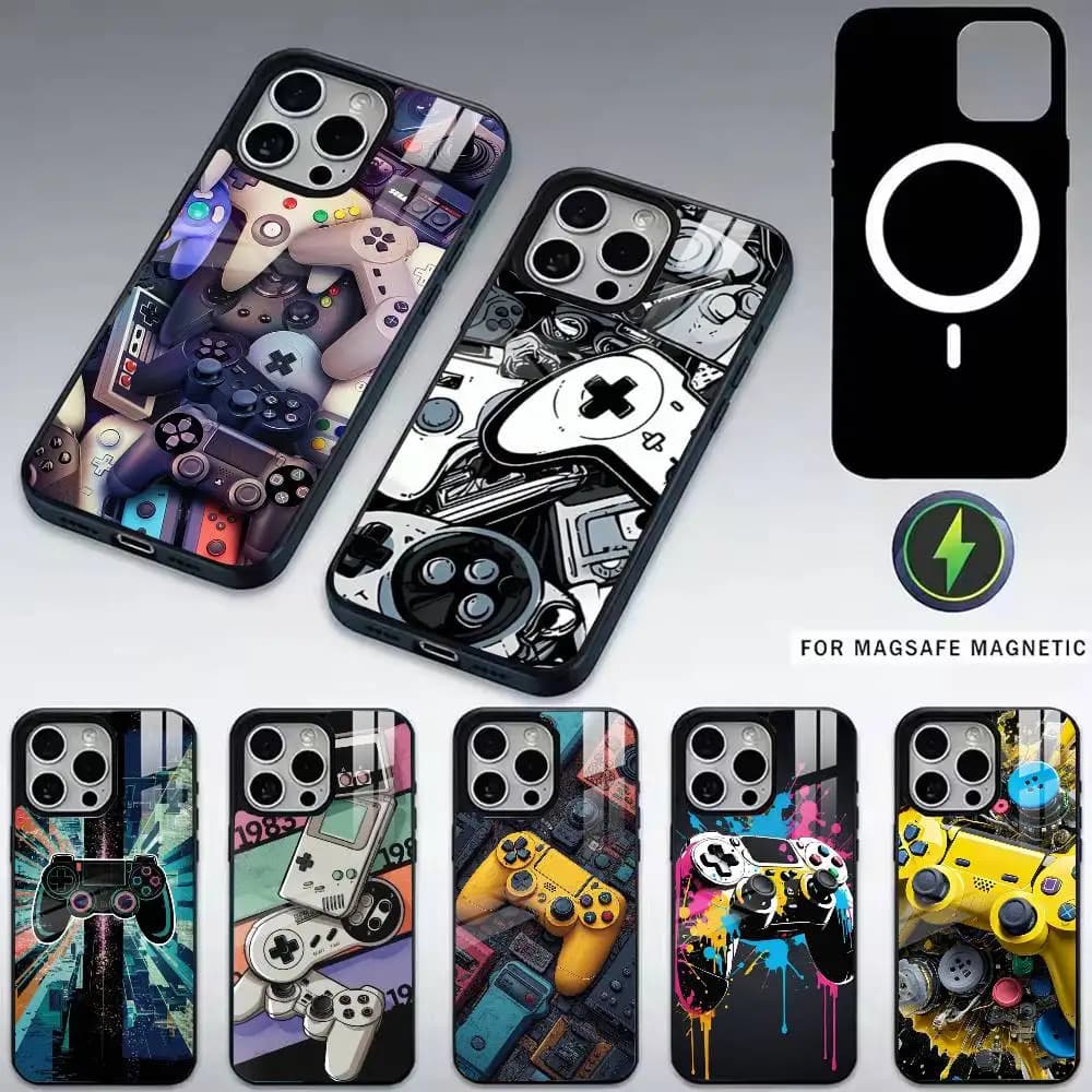 Game Controller Graphic-s Phone Case For iPhone17,16,15,14,13,12,11 Plus,Pro Magnetic For Magsafe Wireless Charging