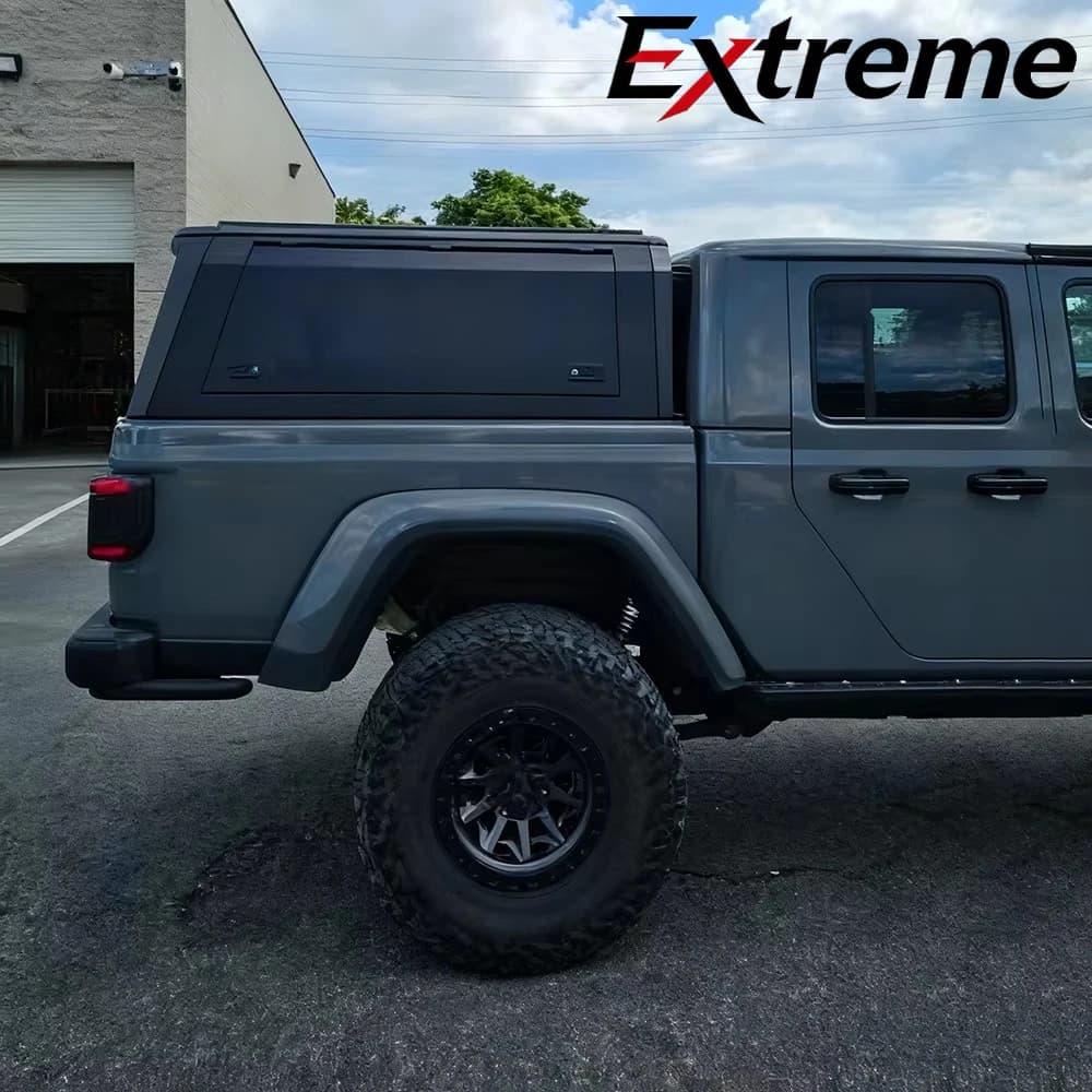 Extreme:Custom No Drilling Waterproof Locking Aluminum Alloy Pickup Canopy Hardtop Truck Topper Bed Cap for JEEP GLADIATOR JT