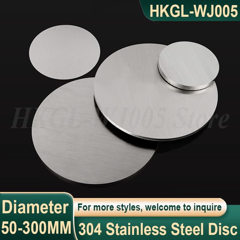 Thick 0.3-5mm 304 Stainless Steel Disc Solid Stainless Steel Round Plate Stainless Steel Circular Plate Customizable