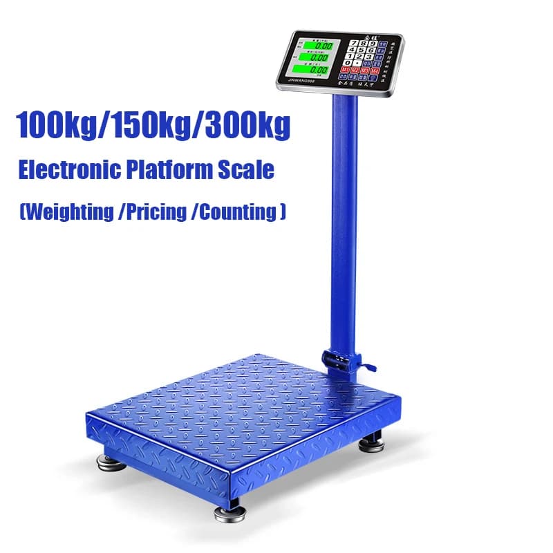 Commercial Folding Electronic Platform Scale Price Computing Counting Scale LCD Display for Food Luggage Shipping 100/150/300kg