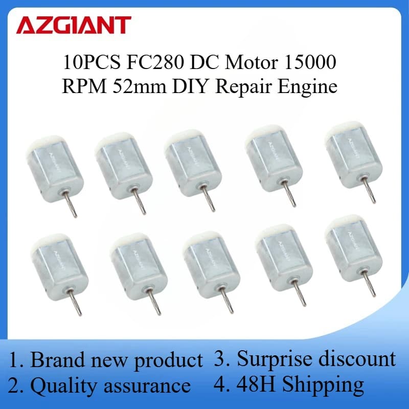 10PCS FC280 DC Motor 15000 RPM 52mm DIY Repair Engine For Car Replacement Power Accesseries Reverse Rotation Toy High Quality