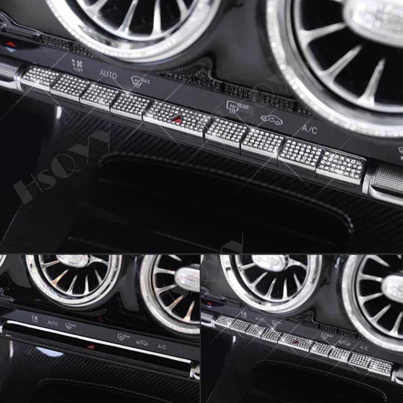 For Mercedes Benz GLA GLB B Class W247 X257 X247 AMG Center Console Trim Steering Wheel Diamond Cover Crystal Sticker