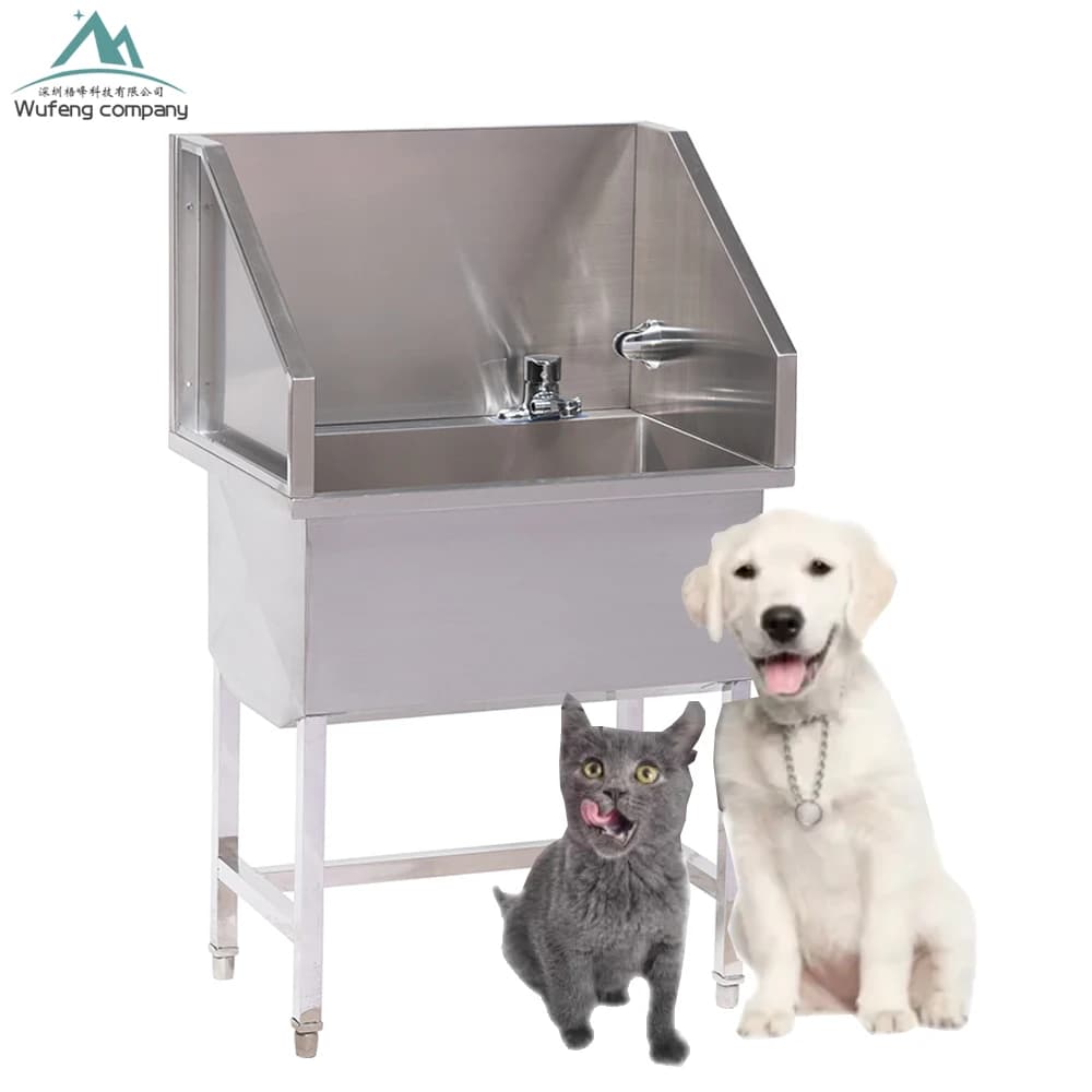 Veterinary Hospital Clinic Shop Stainless Steel Bath Sink Pet Grooming Tub Bathing Water Tank for Pet