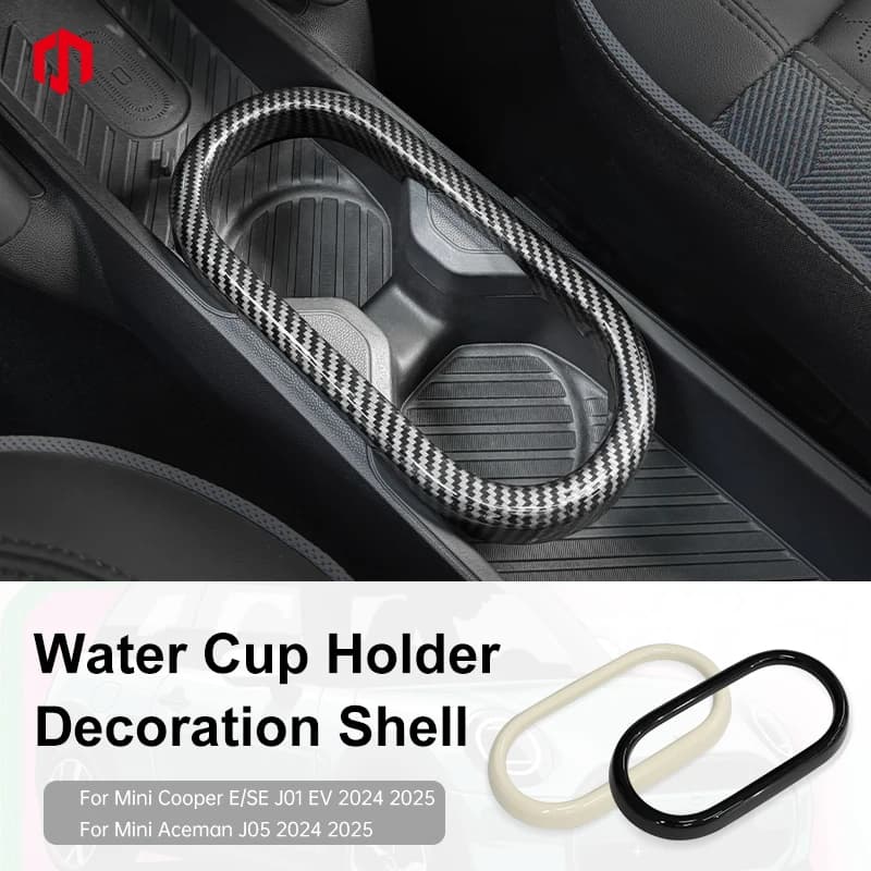 Car Water Cup Holder Panel Decoration Shell For Mini Cooper E/SE J01 EV Aceman J05 Center Console Cup Holder Frame Accessories