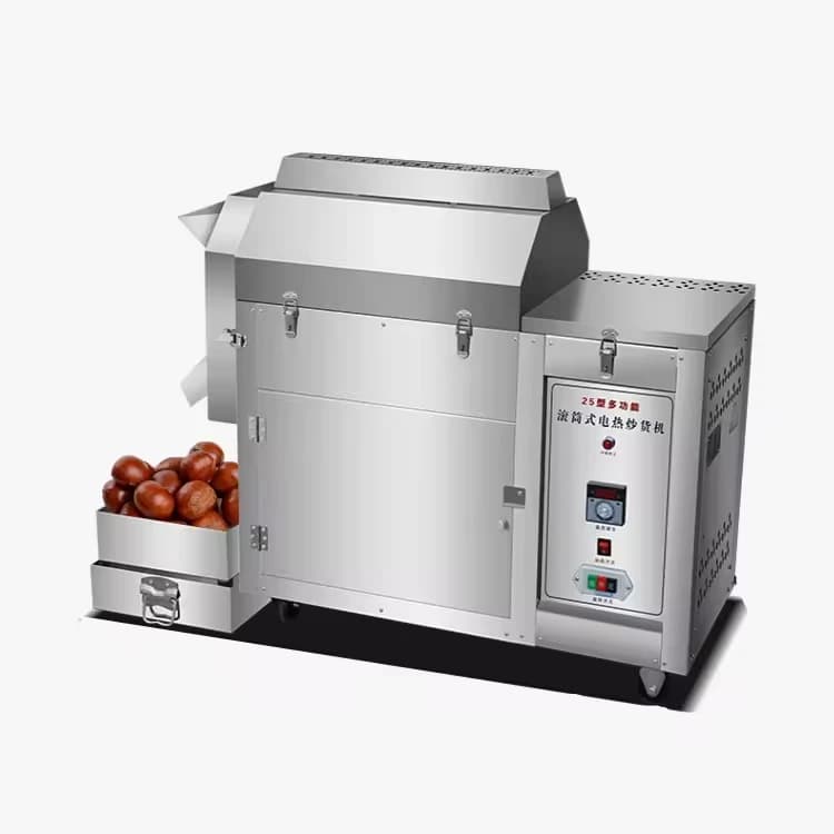 Automatic 20kg Chestnut/Sunflower Seed/Peanut Roasting Machine Horizontal Electric/Gas Heating Commercial Use