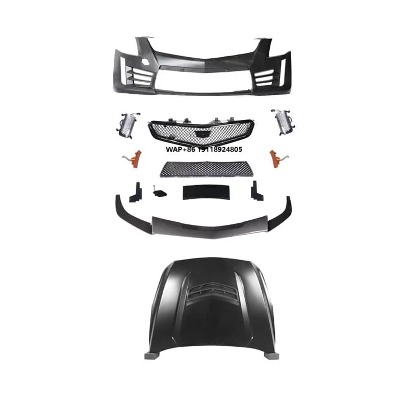 New 3rd Generation for ATS V 2016-2018 Foreign Version Aluminum Bumper with Tow Hook-Complete Front Lip Bolt-On