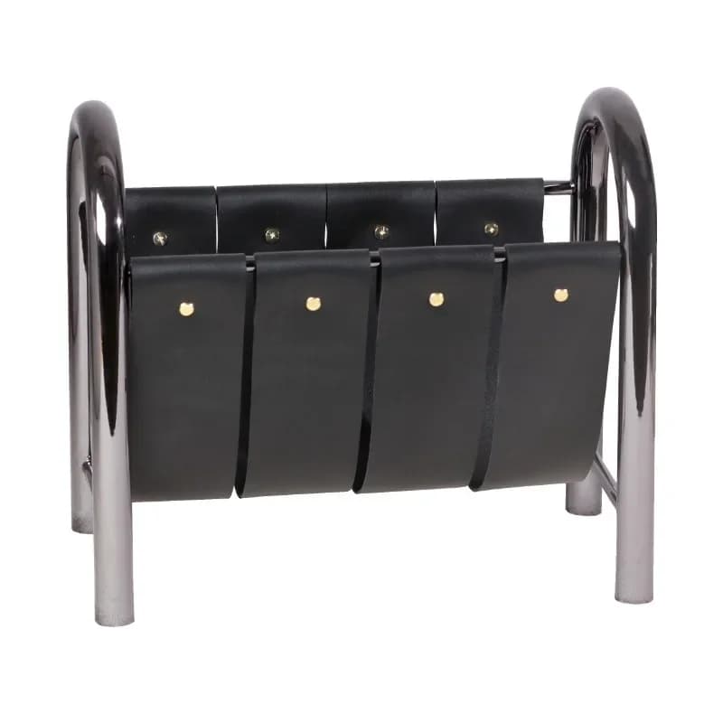 Modern light luxury metal suspenders, leather magazine shelves, bookshelves, ornaments, model rooms, sales offices