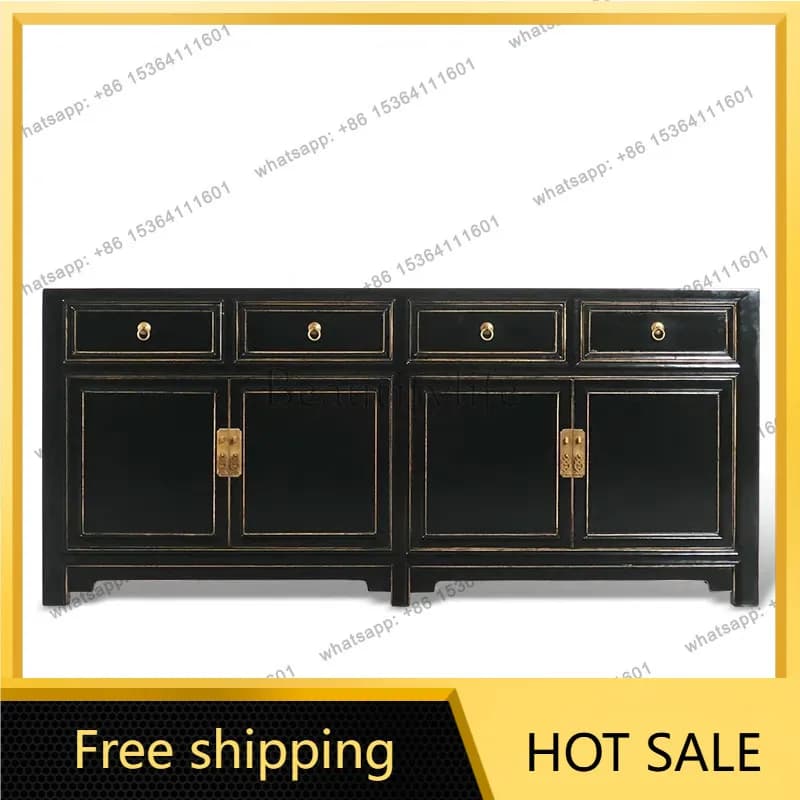XX. New Chinese side cabinet retro simple living room entrance decorative cabinet